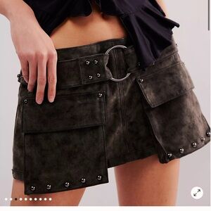 We The Free Micro Mini Suede Cargo Skort